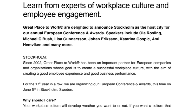 Learn from experts of workplace culture and employee engagement. 