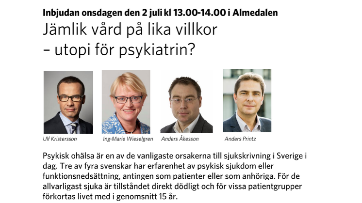 Psykiatrin behöver tydligare struktur, enligt paneldeltagare på Janssens seminarium om psykisk ohälsa i Almedalen 2014