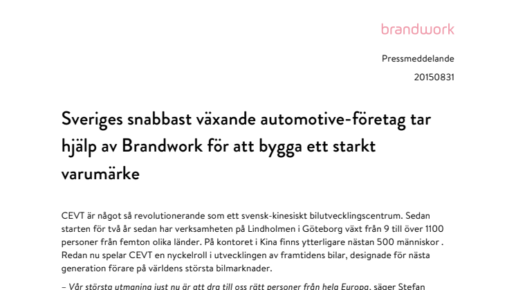 Sveriges snabbast växande automotive-företag tar hjälp av Brandwork för att bygga ett starkt varumärke