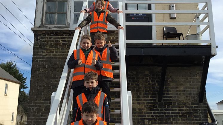 The Foxton box: Meldreth School's Junior Travel Ambassadors visit Foxton signal box and level crossing for a rail safety lesson