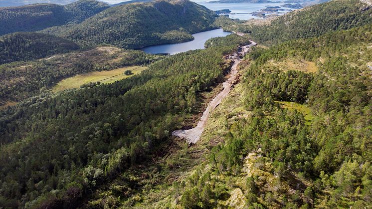 Adkomstveien Harbaksfjellet vindpark