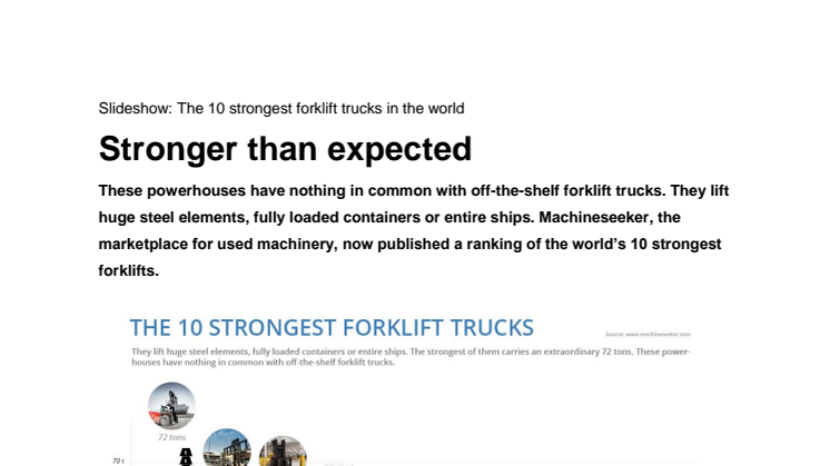 Slideshow: The 10 strongest forklift trucks in the world