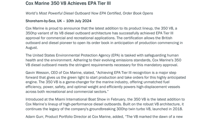 Cox Marine 350 V8 Achieves EPA Tier III_FINAL.pdf