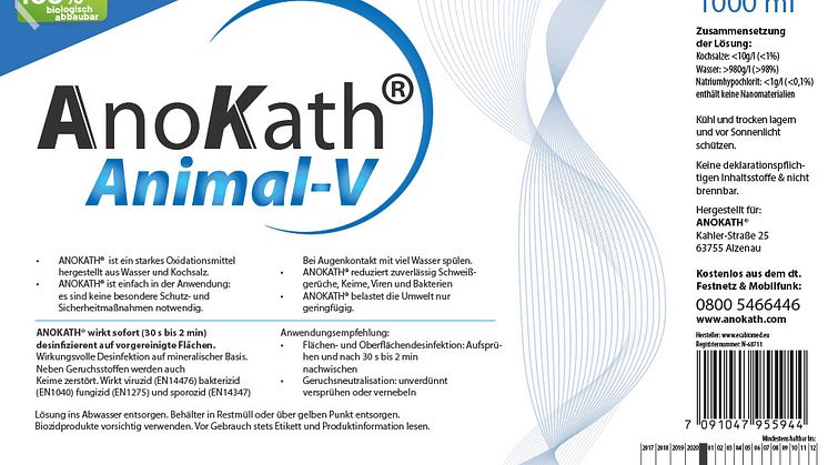 AnoKath® Animal-V bekämpft wirksam Gefügelpest und Vogelgrippe. Lösung H5N8