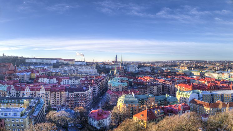 Vy över Göteborg där priserna på bostadsrätter steg 1,4 procent i upptakten av januari.