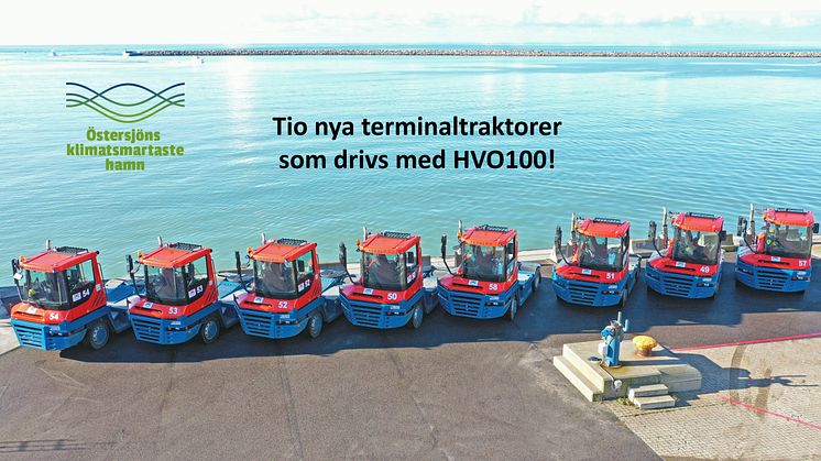 Tio nya klimatsmarta terminaltraktorer i Trelleborgs Hamn