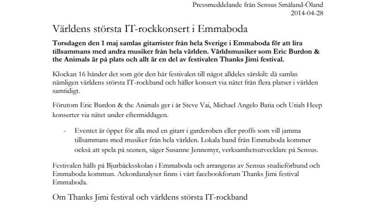 Världens största IT-rockkonsert i Emmaboda