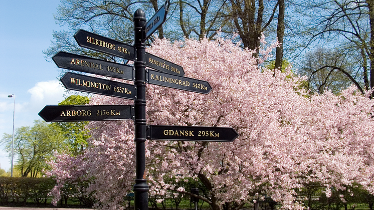 Kalmars vänorter i Vänortsparken.