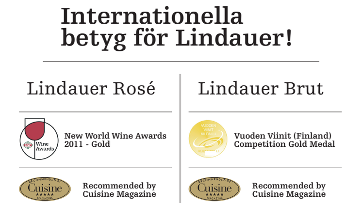 Sverigepremiär för internationellt prisade Lindauer från Nya Zeeland! 