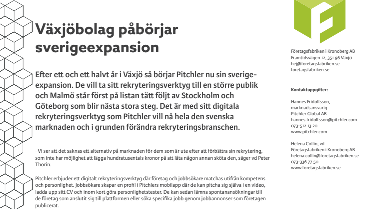 Växjöbolag påbörjar sverigeexpansion 