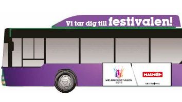 Melodifestivalstämning på bussen till Malmö Arena