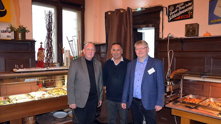 ITB-Warm Up - Klaus-Dieter Richter (CTOUR), Barjinder Sodhi (Inhaber "Restaurant Neumann's") und Andreas Schmidt (LTM GmbH)
