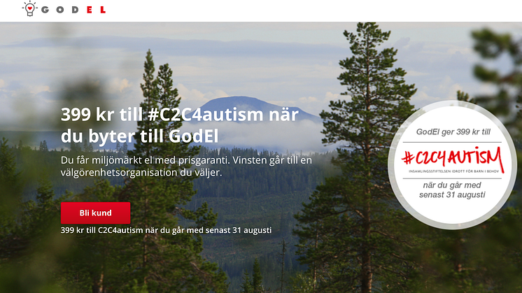 GodEl är stolt sponsor av #C2C4autism ta del av deras erbjudande här