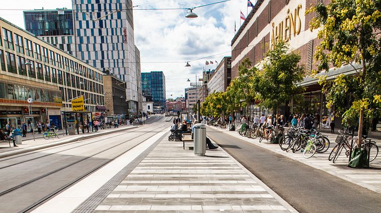 Klaraplattan och Ecofogen finns på Klarabergsgatan i Stockholm. Fotograf: Martin Kelam