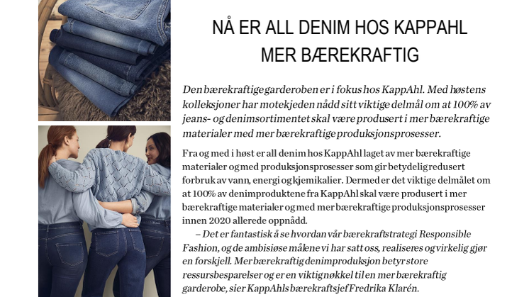 NÅ ER ALL DENIM HOS KAPPAHL MER BÆREKRAFTIG