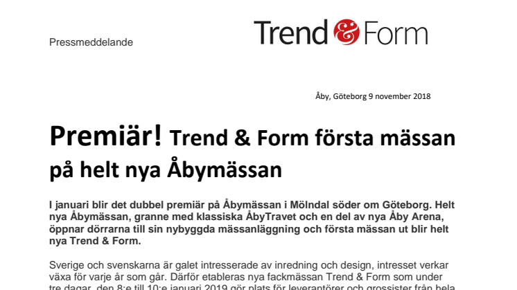 Trend & Form första mässan på helt nya Åbymässan!