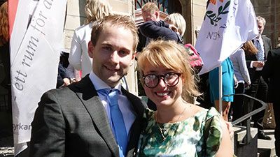 Tandläkarteamet Stefan Lindskog (tandläkarstudent) och Frida Fredlund (handledare)