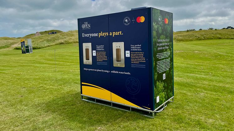 Bluewater hydration station a force for good at The Open golf tournament, helping avoid the need for single user plastic bottles to be sold to later end up polluting landfill and oceans
