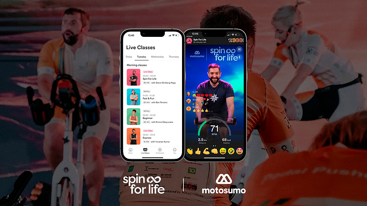 Spin For Life will deliver weekly live content to Motosumo’s digital platform and make their classes available to all Motosumo users worldwide