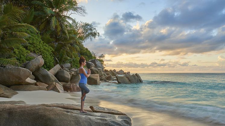 Yogastund på Seychellerna