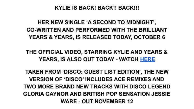 Kylie - engelsk pressrelease 2021-10-06