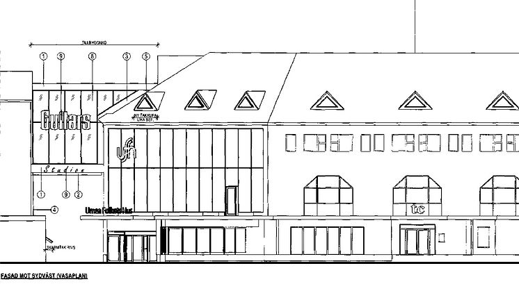 Tillbyggnaden, i form av en länk mellan Folkets hus och gamla biblioteket (till vänster på skissen), kommer att göra muséet synligt.