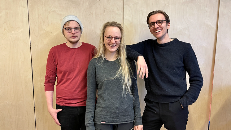 Joel Gerhardsson, Daria Chrobok och Erik Modin. FOTO: eXpression Umeå