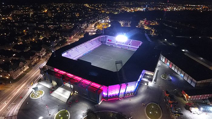 1 april invigs ”nya” Olympia efter två års ombyggnation. Från klockan 13 blir det aktiviteter för hela familjen på Olympiaområdet innan premiärmatchen mellan Helsingborgs IF och Trelleborgs FF. Foto: Frederik Ericsson, HIF. 