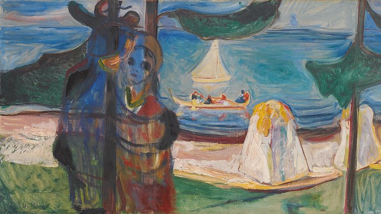 Edvard  Munchs verk PE.M.00408 "Omfavnelse på stranden" 1904 går under hammeren på Sothebys auksjon 25.mars. Foto @Munchmuseet