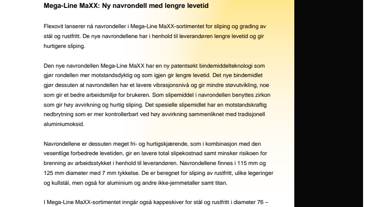 Mega-Line MaXX: Ny navrondell med lengre levetid