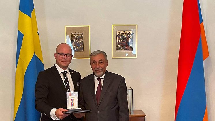 Idag tilldelades Björn Söder Armeniens högsta civila utmärkelse