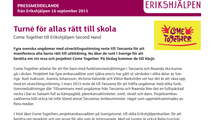 Come Together till Växjö