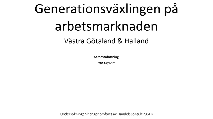 Generationsväxlingen på arbetsmarknaden