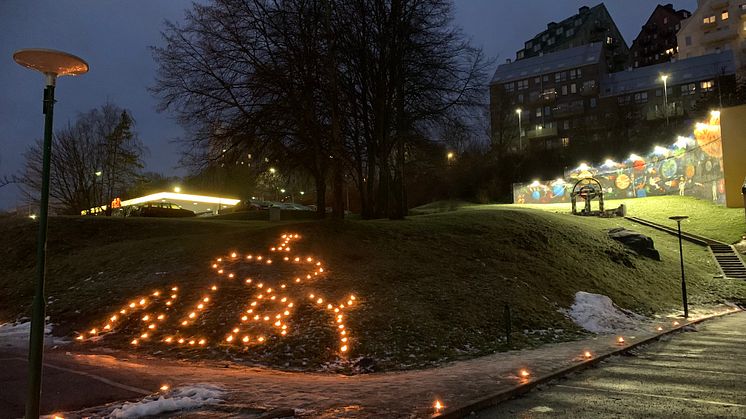 Marschaller vid Alby Torg 13 december 2021