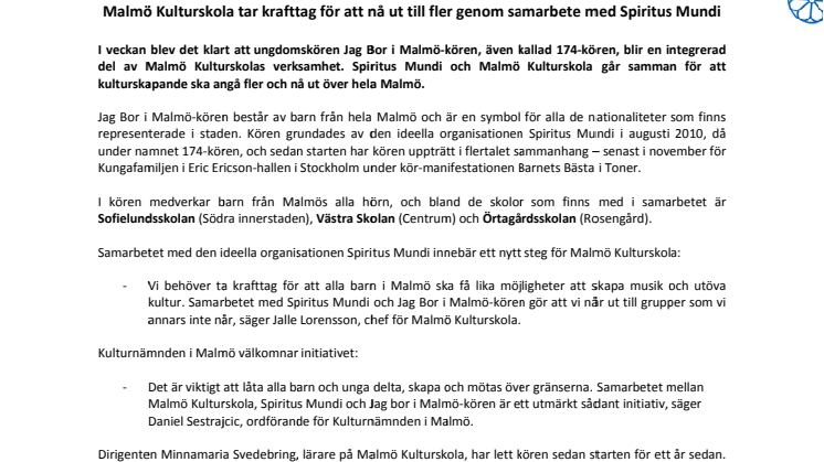Malmö Kulturskola tar krafttag för att nå ut till fler genom samarbete med Spiritus Mundi