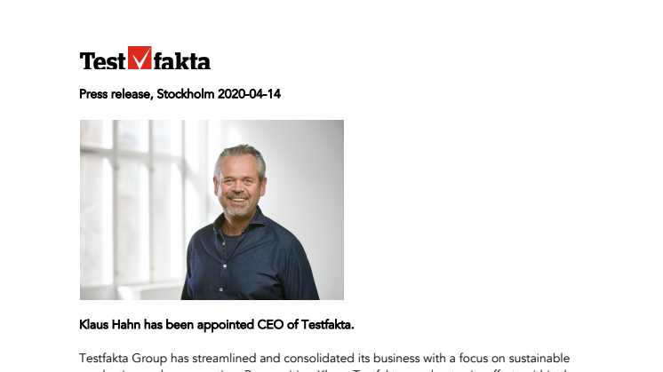 Klaus Hahn has been appointed CEO