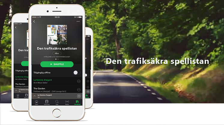 Den trafiksäkra spellistan är framtagen i syfte att minska antalet olyckor i trafiken.