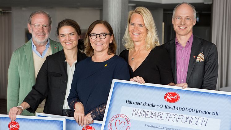 Kavli delar ut 400 000 kronor till Barndiabetesfonden