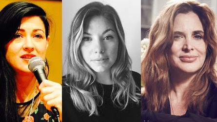 De första talarna är klara för Meg16. Från vänster: Cory Haik, Kaylee King-Balentine och Janine di Giovanni