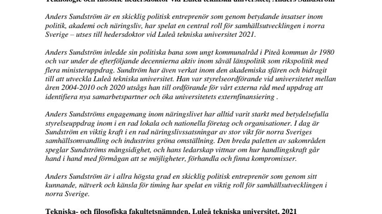 Teknologie och filosofie hedersdoktor vid Luleå tekniska universitet 2021 Anders Sundström_.pdf