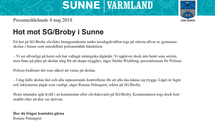 Hot mot SG/Broby i Sunne