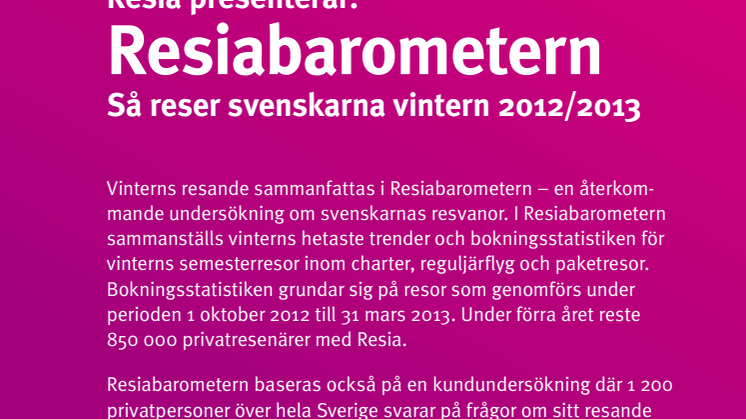 Resibarometern Vintern 2012-2013