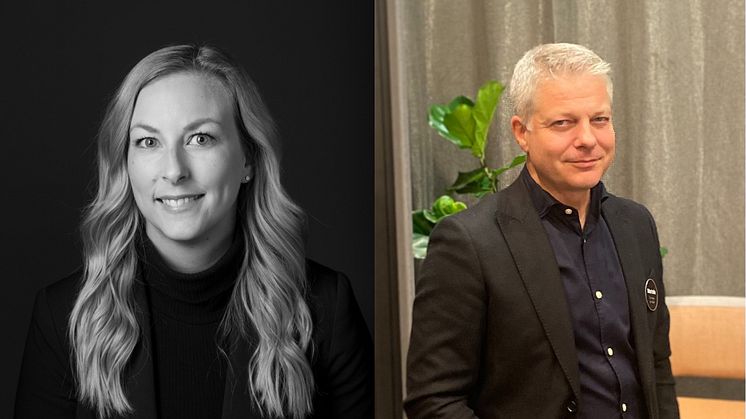 Hege Karin Hustad och Tomas Fors från Martela. 