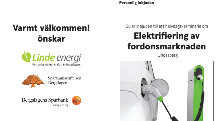 Pressinbjudan till seminarie om Elektrifiering av fordonsmarknaden