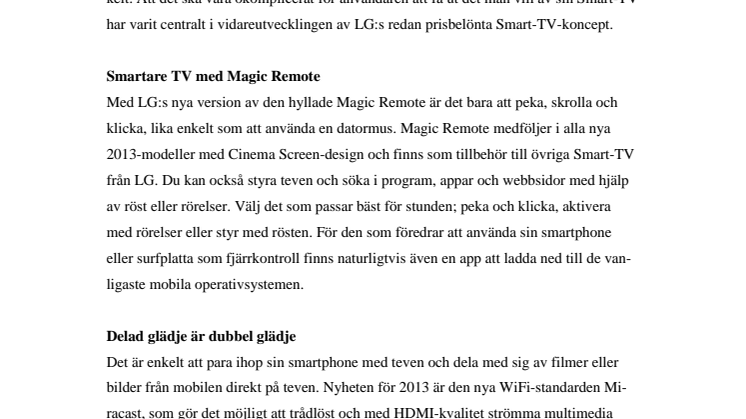 MAGISKT ENKEL SMART-TV FRÅN LG