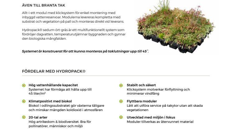 ​En skön grön nyhet! Växtsystem 🌿 odlad med BIOKOL, nu även för branta taklutningar.