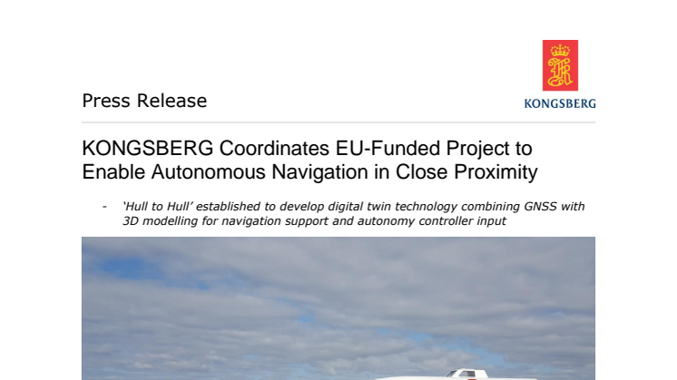 Kongsberg Maritime: KONGSBERG Coordinates EU-Funded Project to Enable Autonomous Navigation in Close Proximity 