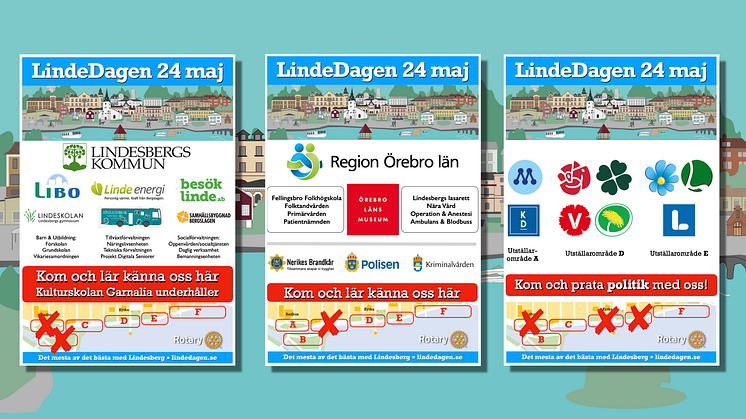 Ett brett utbud av kommunala, regionala och statliga verksamheter presenterar sig på LindeDagen - liksom alla politiska partier i Lindesbergs kommun.