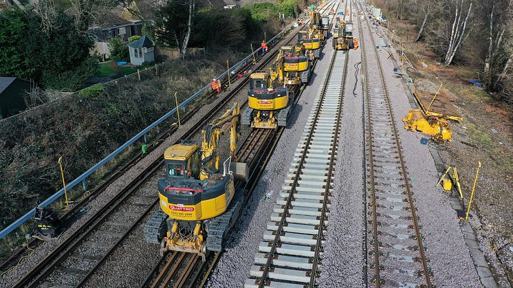 Copyhold Junction near Haywards Heath during the 9-day closure of the Brighton Main Line