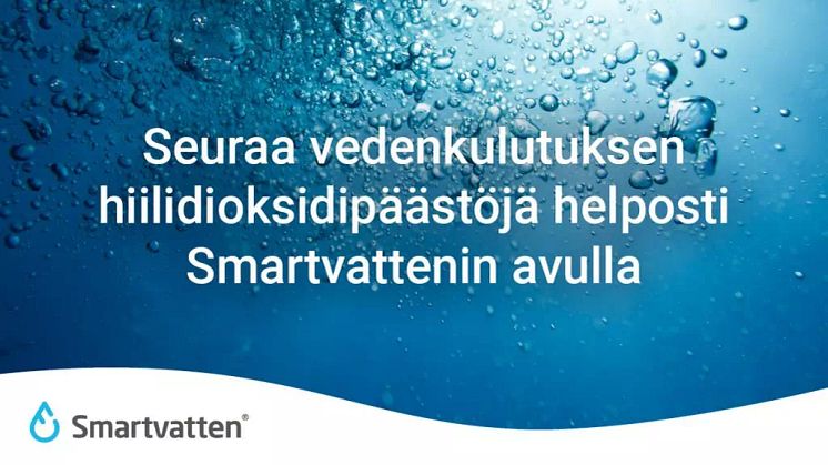 Seuraa vedenkulutuksen hiilidioksidipäästöjä helposti Smartvattenin avulla